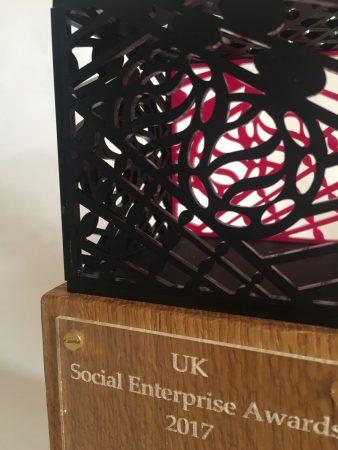 The awards were designed and made by Designs In Mind, a social enterprise that supports those with mental health needs